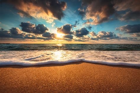 Beautiful Sunrise Over The Sea Stock Photo Download Image Now Beach