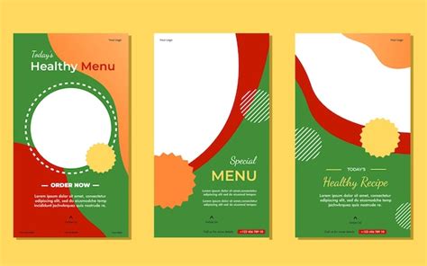 Premium Vector Food Instagram Story Post Template Design Suitable