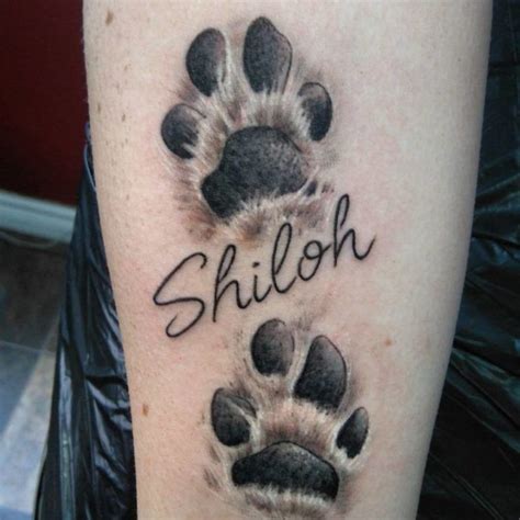 27 Best Dog Paw Print Tattoo With Name Image Ideas