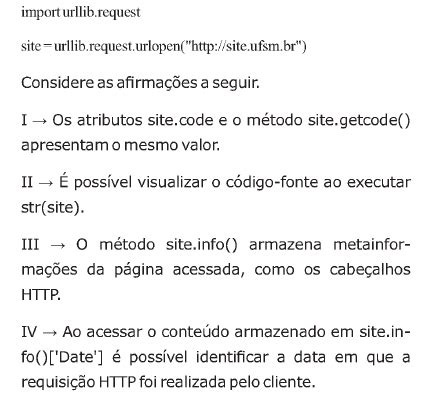 Suponha que o seguinte trecho de código em Python 3 seja