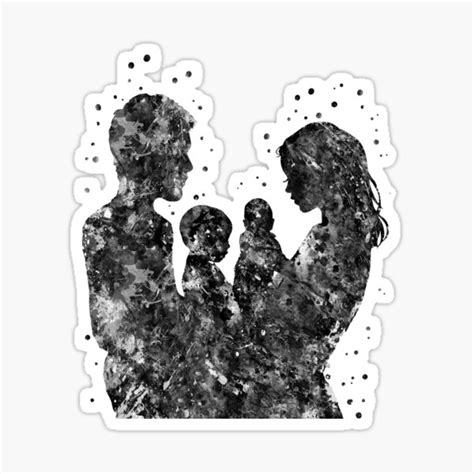 Mother Father Son And Daughter Sticker By Rosaliartbook Redbubble