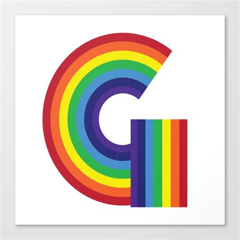 Rainbow Monogram Letter G Canvas Print By Przahra Society6