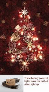 Images of Christmas Tree Quilt Panel With Lights