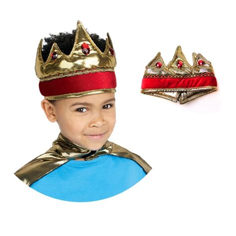 Children King And Queen Crown Kids Headband With Gem Halloween Cosplay