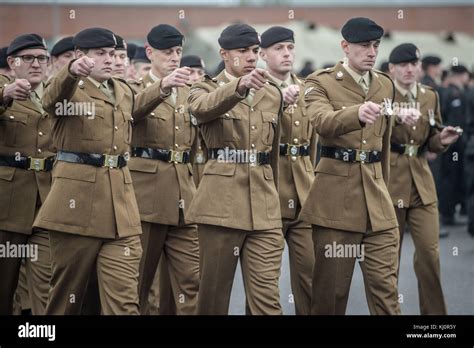 The Royal Tank Regiment Troops March During A Parade To Mark Centenary