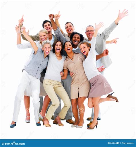 Excited Group Of Business People Isolated Stock Photo Image Of Male