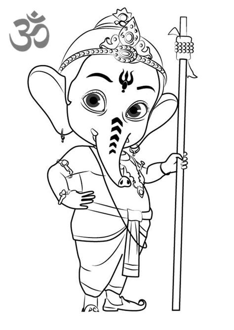 Home coloring pages holidays diwali ganesha. Bal Ganesha - Free Colouring Pages