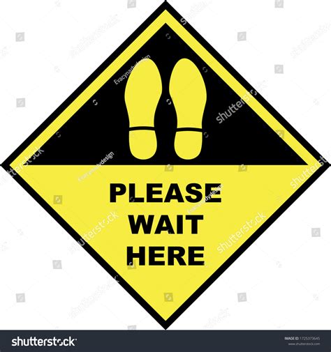 Please Wait Here Sign Decal Sticker Stock Vector Royalty Free