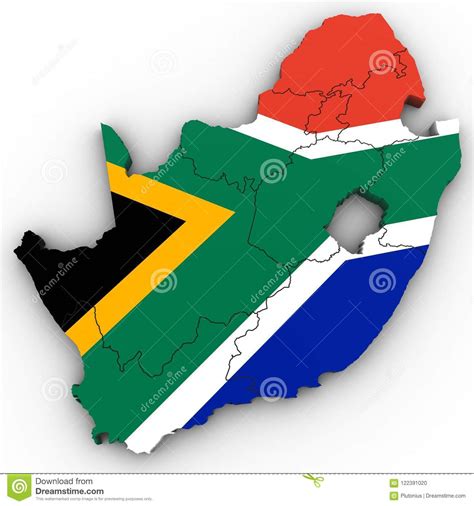 3d Political Map Of South Africa Stock Illustration Illustration Of
