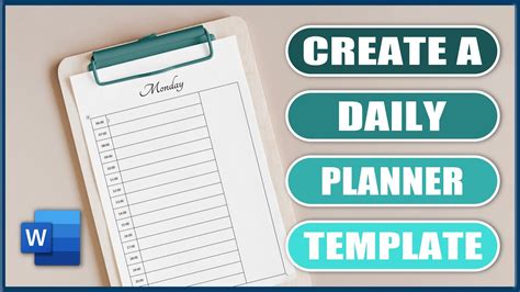 Create A Daily Planner Template In Word Daily Planner Template