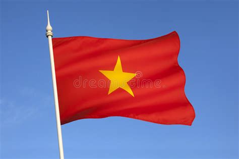 Die nationalflagge zeigt einen gelben stern mit fünf zacken vor rotem hintergrund. Flagge Von Vietnam - Südostasien Stockbild - Bild von ...