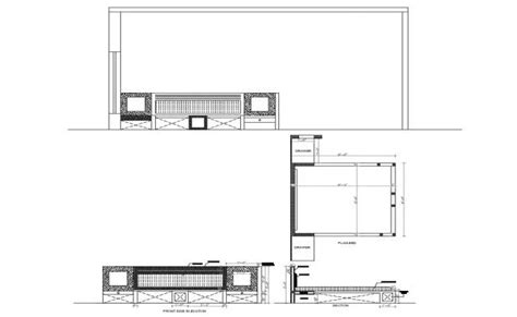 Master Bed Elevation And Section Drawing Details Dwg File Bed Back