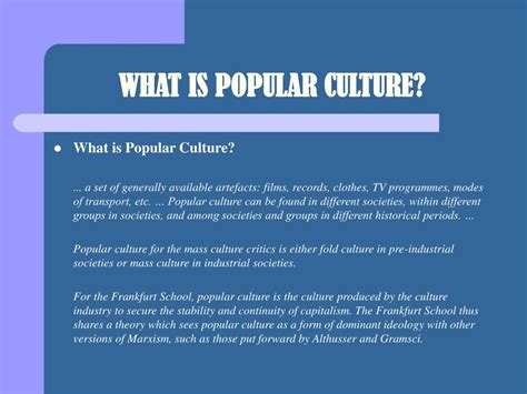 Ppt Introduction To Culture Cultural Studies And Popular Culture