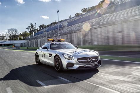 In motorsport, a safety car or pace car is a car which limits the speed of competing cars on a racetrack in the case of a caution period such as an obstruction on the track or bad. Mercedes' AMG GT S replaces the retiring SLS AMG as F1's ...