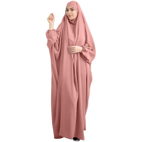 buy fiaminasolawomen muslim one piece prayer dress full cover hooded islamic eid jilbab overhead
