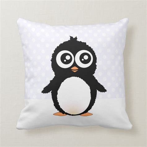 Cute Penguin Cartoon Throw Pillow Zazzle