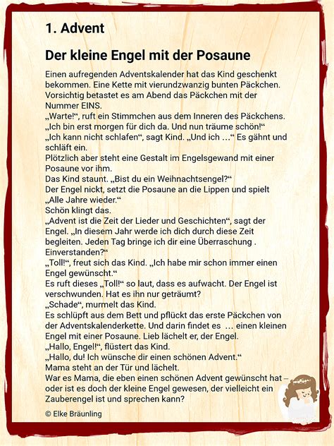 Die protagonisten sind häufig alltagspersonen und keine helden. Der kleine Engel mit der Posaune - 1. Advent | Winterzeit