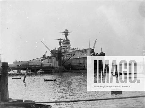 Hms Royal Sovereign In Floating Drydock At Portsmouth The