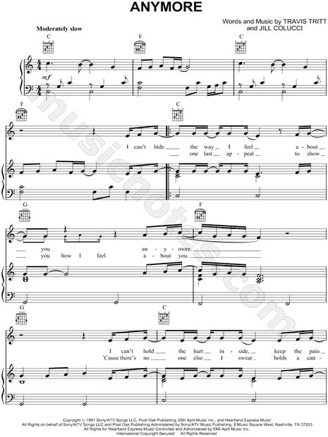 An audio only version of travis tritt jamming! Travis Tritt "Anymore" Sheet Music in C Major - Download & Print - SKU: MN0055821