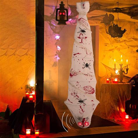 Buy Ourwarm 72inch Hanging Corpse Halloween Props Large Cocoon Corpse Y Sensor Halloween