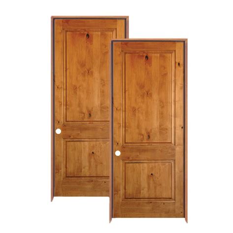 Krosswood Doors 30 In X 80 In Rustic Knotty Alder 2 Panel Square Top