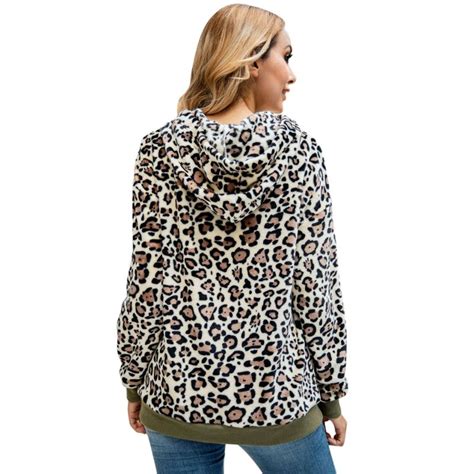 Leopard Print Fleece Hoodie Ebay