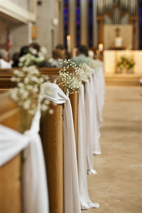 Kathryn Blevins Photography pew decorations | Simple church wedding