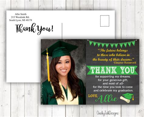 Graduation Thank You Cards Can Be Any Colors Mascot Etc Etsy