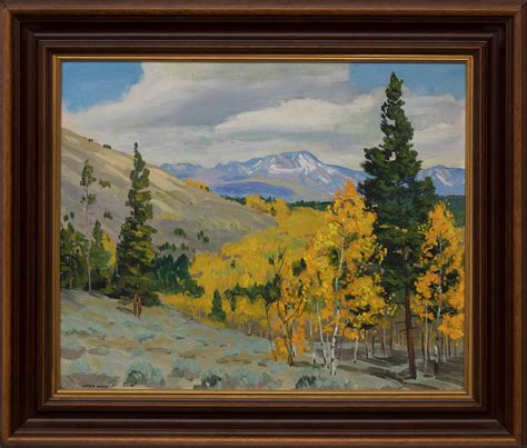 Alfred Wands Mountain Landscape Autumn Colorado Oil Painting Aspen