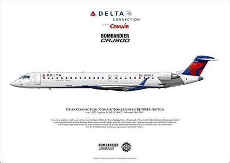 Delta Connection Comair Bombardier Crj 900er N678ca Airliner Art