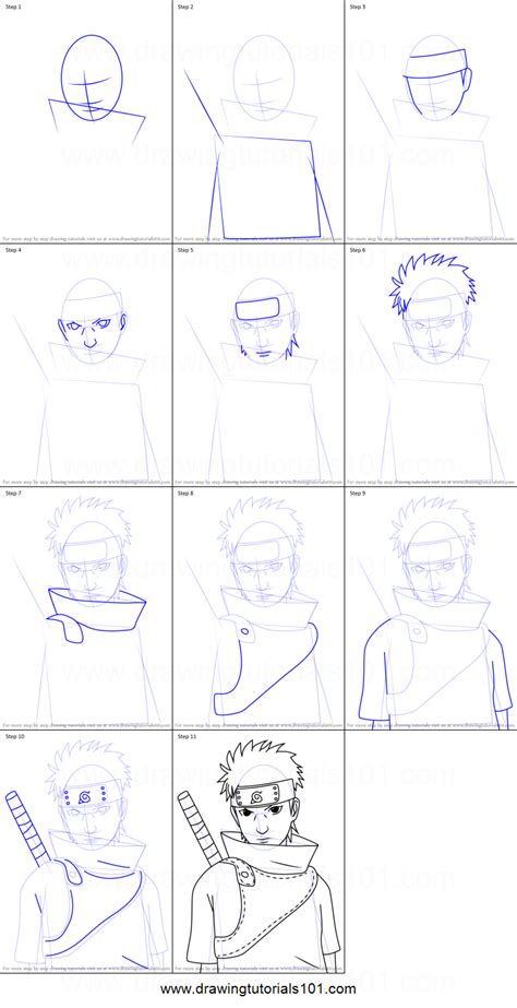 How To Draw Shisui Uchiha From Naruto Printable Drawing Sheet By