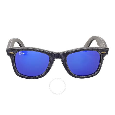 Ray Ban Original Wayfarer Denim Blue Mirror Sunglasses Rb2140 119268 50