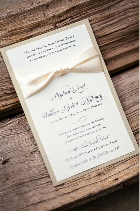 2 Layer Classic Wedding Invitation With Ribbon Layered Etsy Wedding