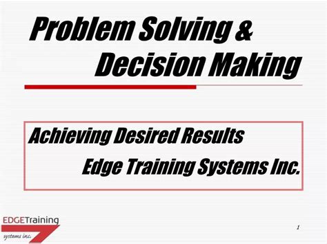 Ppt Problem Solving And Decision Making Powerpoint Presentation Id613345