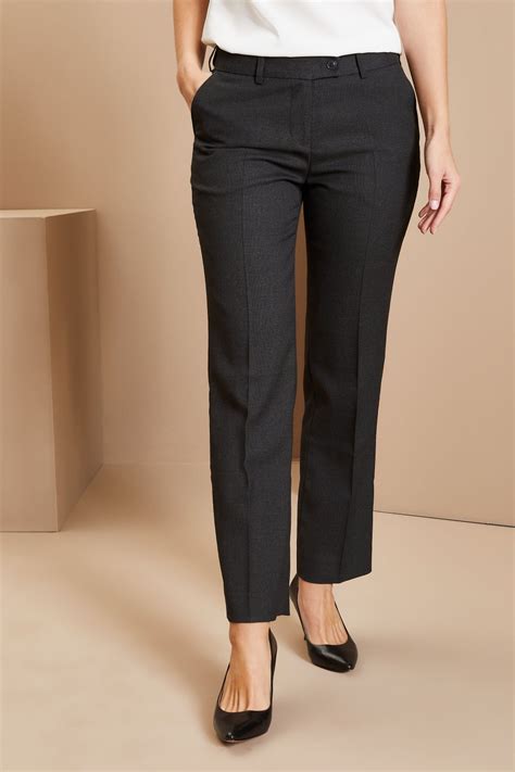 Contemporary Womens Straight Leg Trousers Charcoal Simon Jersey