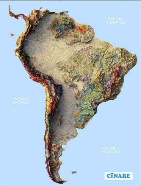 Mapa Topográfico Da América Do Sul Rbrasilivre