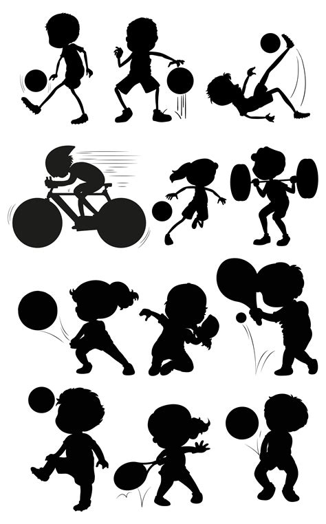 Set of silhouette athlete character 298868 Vector Art at Vecteezy