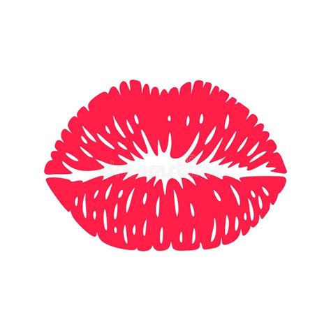 Red Lipstick Print On White Beauty Female Lips Stock Vector Illustration Of Element Grunge
