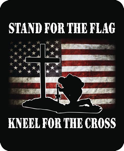 Stand For The Flag Kneel For Cross Blanket Abc Distributors Inc