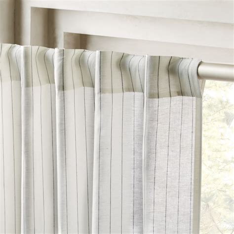 Pinstripe Whiteblack Curtain Panel 48x108 Cb2 Havenly