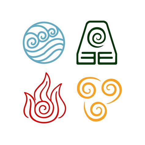Avatar Symbol Svgpngdxfpdf For Cricut Water Air Fire Etsy Hong Kong