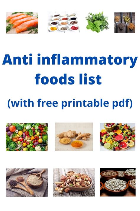 Anti Inflammatory Foods List Pdf Free Printable Artofit