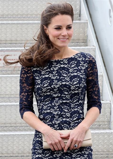 Kate Middleton Beautiful And Stunning In Erdem Navy Lace Dresswedding