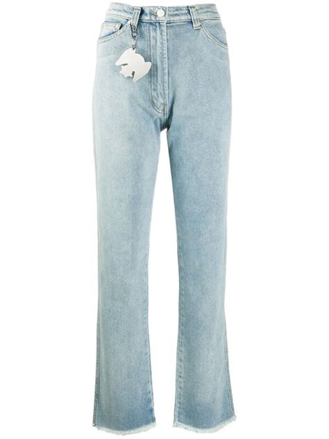 Buy Natasha Zinko Frayed Flared Jeans Blue At Off Editorialist