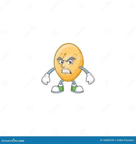 Picture Of Potato Cartoon Character With Angry Face Stock Vector