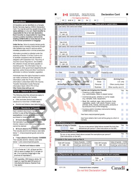 Canada Customs Declaration Form 2023 Pdf Fill Out And Sign Online Dochub