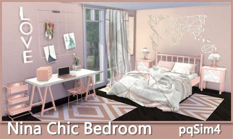 Nina Chic Bedroom Sims 4 Custom Content Sims 4 Bedroom Sims 4 Beds