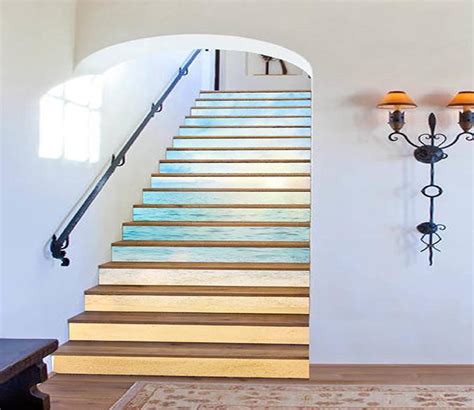 3d Sunny Sea Scenery 909 Stair Risers Aj Wallpaper