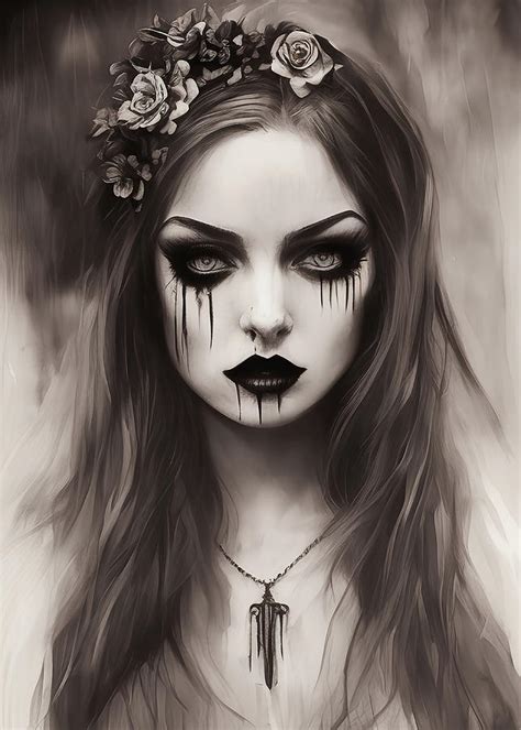 Beautiful Gothic Girl Digital Art By Rashid Fine Art America