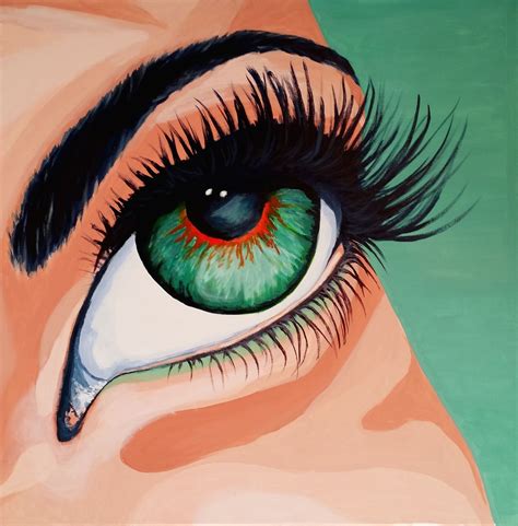 Eye C U Acrylic On Canvas 20x20 Art Artwork Abstract Artwork